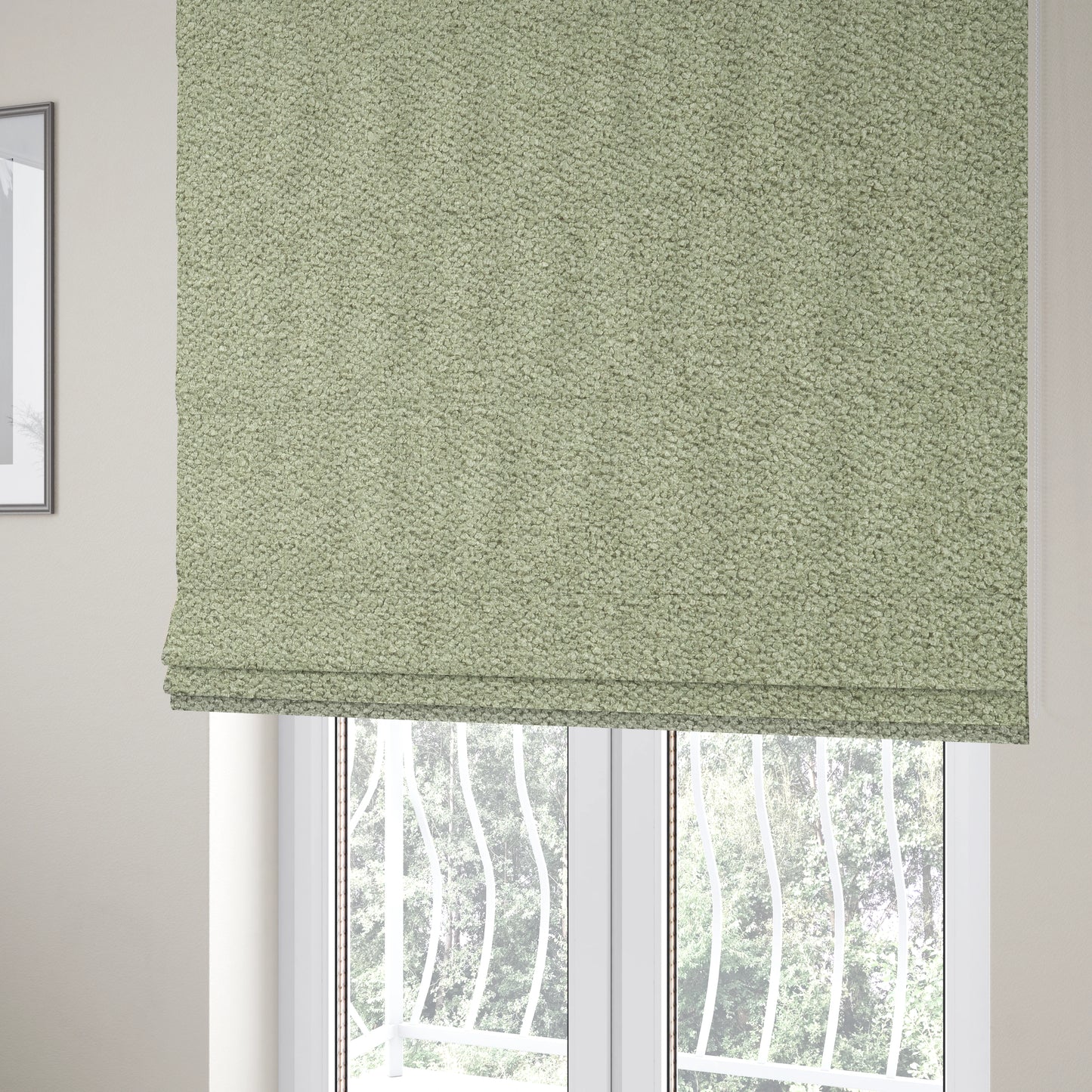 Tokyo Plain Soft Woven Textured Green Colour Upholstery Fabric CTR-1859 - Roman Blinds