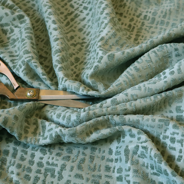 Tela Semi Plain Soft Textured Chenille In Jade Green Upholstery Fabric CTR-1861