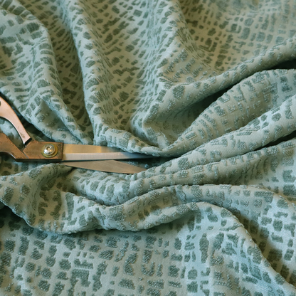 Tela Semi Plain Soft Textured Chenille In Jade Green Upholstery Fabric CTR-1861