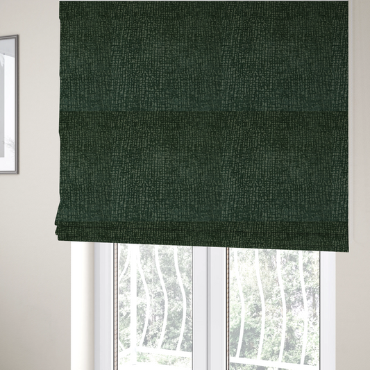 Tela Semi Plain Soft Textured Chenille Upholstery Fabric In Green CTR-1862 - Roman Blinds