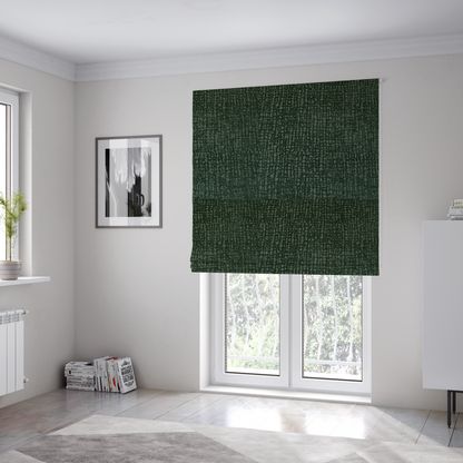 Tela Semi Plain Soft Textured Chenille Upholstery Fabric In Green CTR-1862 - Roman Blinds
