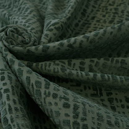 Tela Semi Plain Soft Textured Chenille Upholstery Fabric In Green CTR-1863