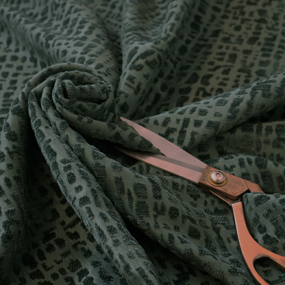 Tela Semi Plain Soft Textured Chenille Upholstery Fabric In Green CTR-1863