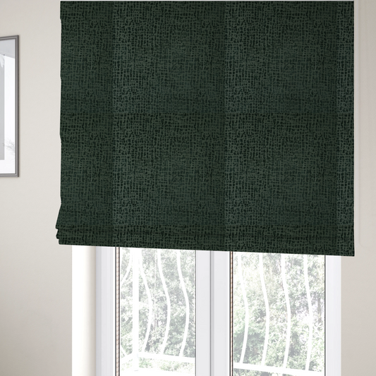 Tela Semi Plain Soft Textured Chenille Upholstery Fabric In Green CTR-1863 - Roman Blinds