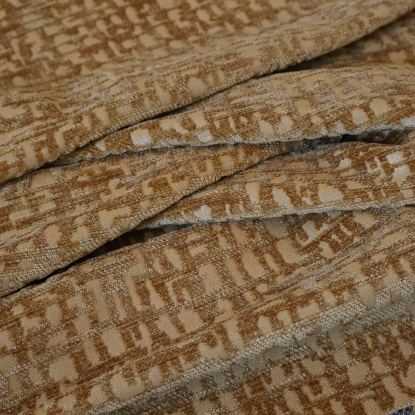 Tela Semi Plain Soft Textured Chenille Upholstery Fabric In Yellow CTR-1864