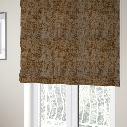 Tela Semi Plain Soft Textured Chenille Upholstery Fabric In Yellow CTR-1865- Roman Blinds