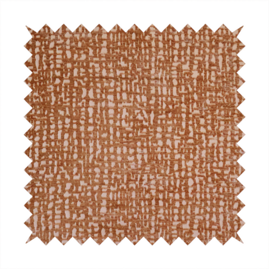 Tela Semi Plain Soft Textured Chenille Upholstery Fabric In Orange CTR-1866
