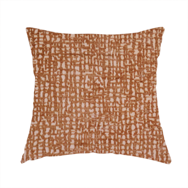 Tela Semi Plain Soft Textured Chenille Upholstery Fabric In Orange CTR-1866 - Handmade Cushions
