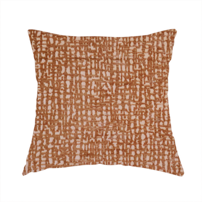 Tela Semi Plain Soft Textured Chenille Upholstery Fabric In Orange CTR-1866 - Handmade Cushions