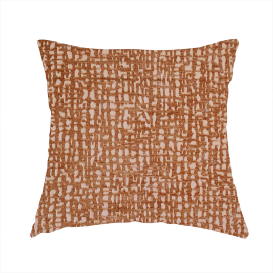 Tela Semi Plain Soft Textured Chenille Upholstery Fabric In Orange CTR-1866 - Handmade Cushions