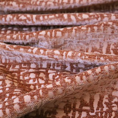 Tela Semi Plain Soft Textured Chenille Upholstery Fabric In Orange CTR-1866