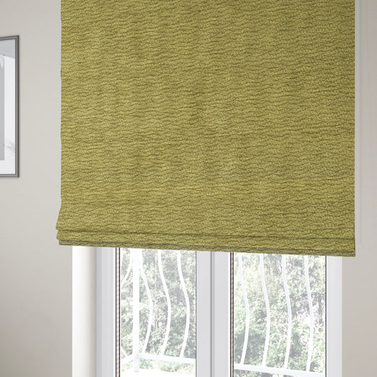 Goa Plain Chenille Soft Textured Green Colour Upholstery Fabric CTR-1866 - Roman Blinds