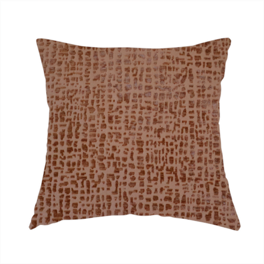 Tela Semi Plain Soft Textured Chenille Upholstery Fabric In Orange CTR-1867 - Handmade Cushions