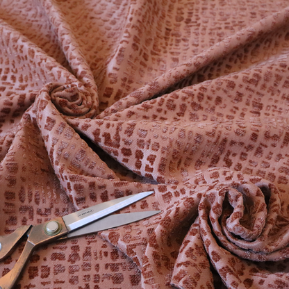 Tela Semi Plain Soft Textured Chenille Upholstery Fabric In Orange CTR-1867