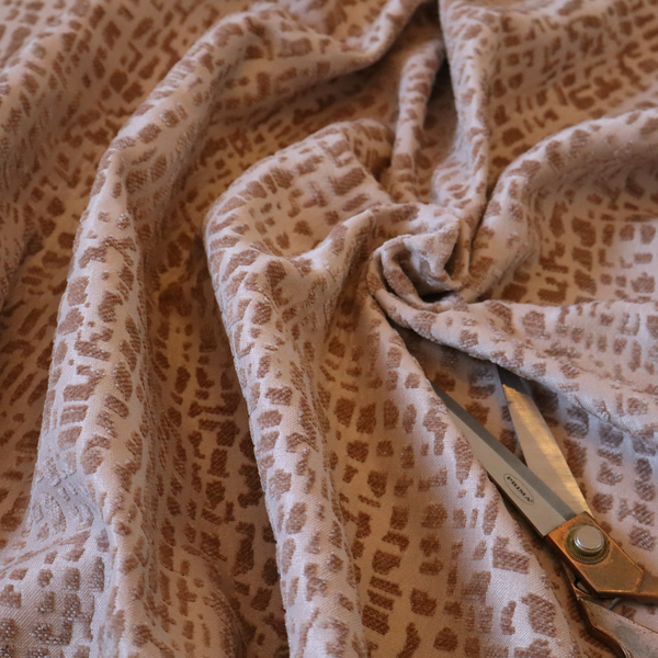 Tela Semi Plain Soft Textured Chenille In Pink Upholstery Fabric CTR-1869