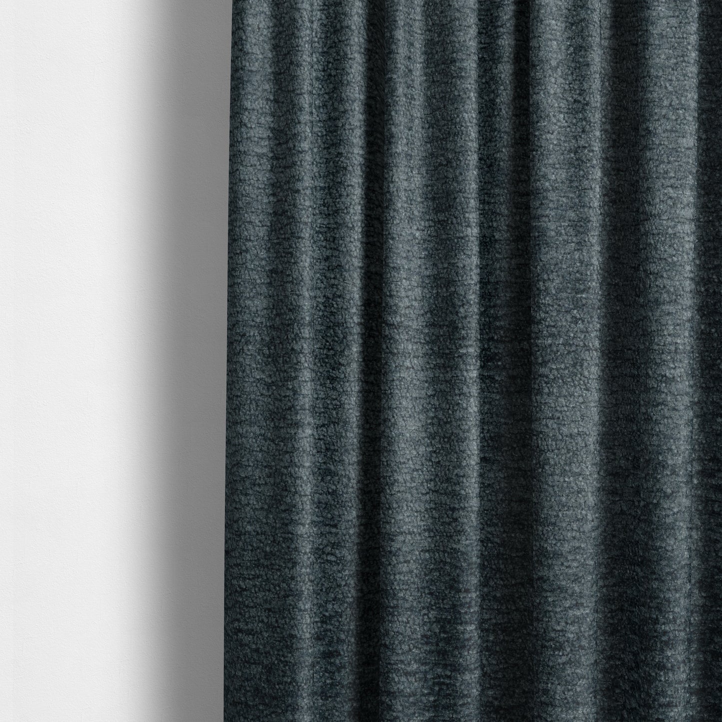 Goa Plain Chenille Soft Textured Denim Blue Colour Upholstery Fabric CTR-1869 - Made To Measure Curtains