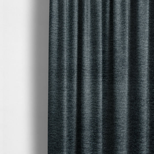 Goa Plain Chenille Soft Textured Denim Blue Colour Upholstery Fabric CTR-1869 - Made To Measure Curtains