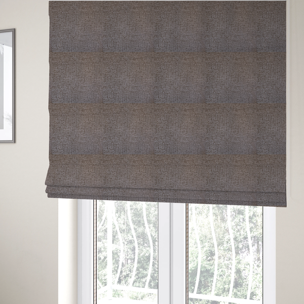 Tela Semi Plain Soft Textured Chenille In Mocha Brown Upholstery Fabric CTR-1871 - Roman Blinds