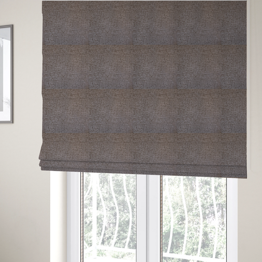 Tela Semi Plain Soft Textured Chenille In Mocha Brown Upholstery Fabric CTR-1871 - Roman Blinds