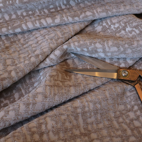 Tela Semi Plain Soft Textured Chenille In Light Brown Upholstery Fabric CTR-1872