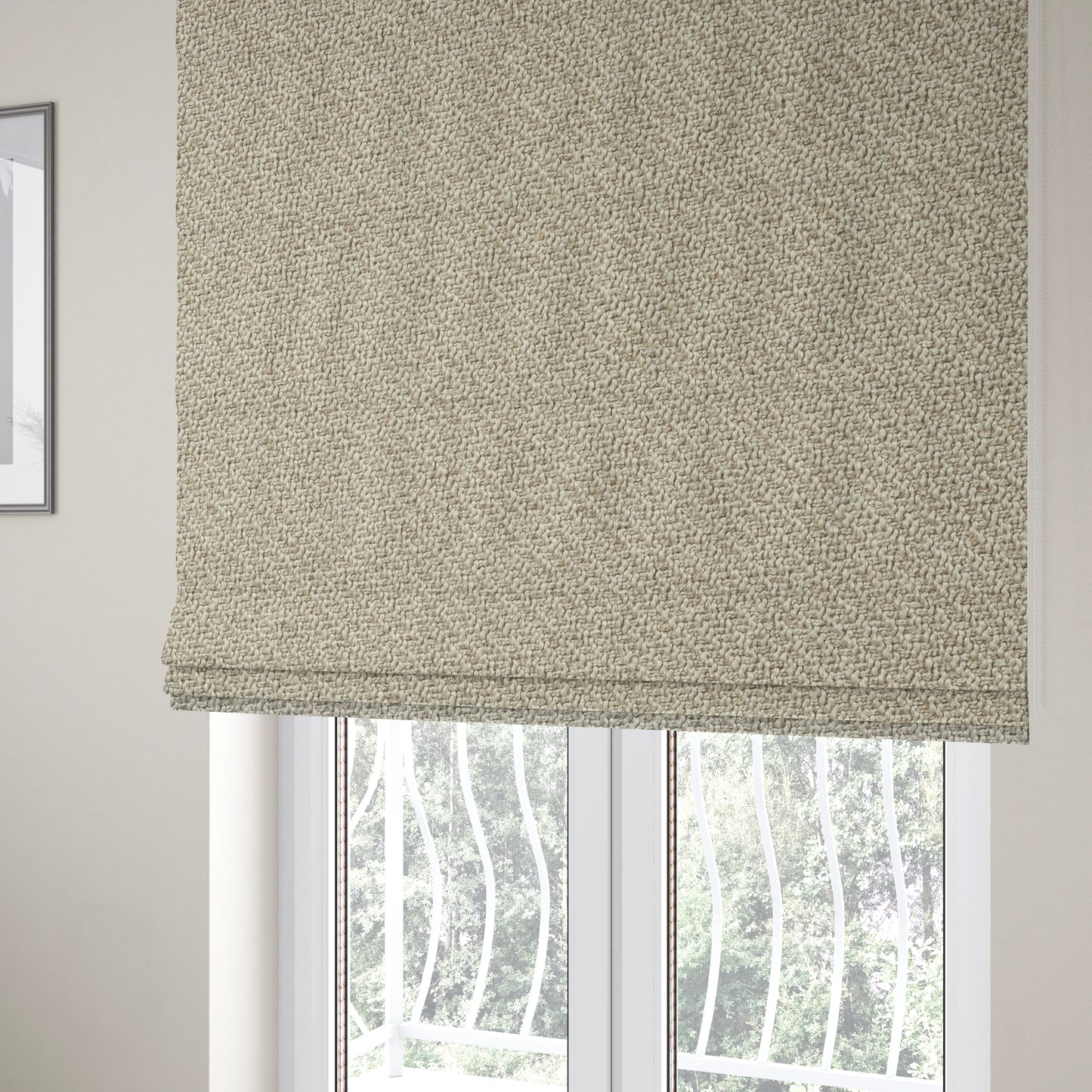 Cyprus Plain Textured Weave Beige Colour Upholstery Fabric CTR-1873 - Roman Blinds