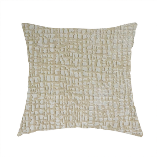 Tela Semi Plain Soft Textured Chenille In Cream Upholstery Fabric CTR-1874 - Handmade Cushions