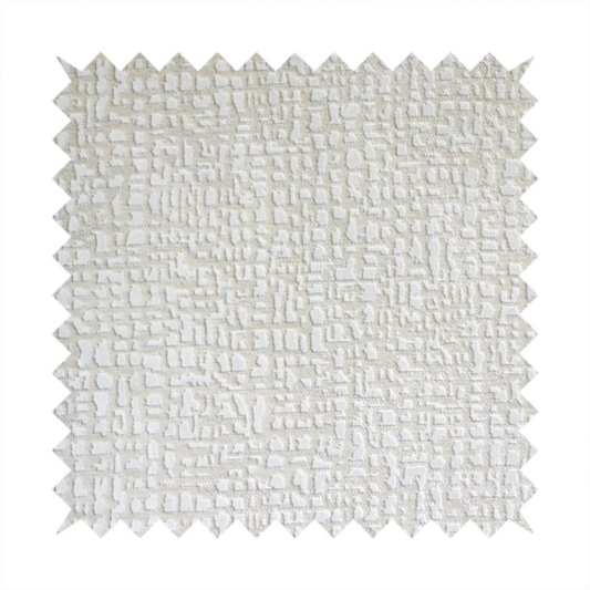 Tela Semi Plain Soft Textured Chenille In White Upholstery Fabric CTR-1876