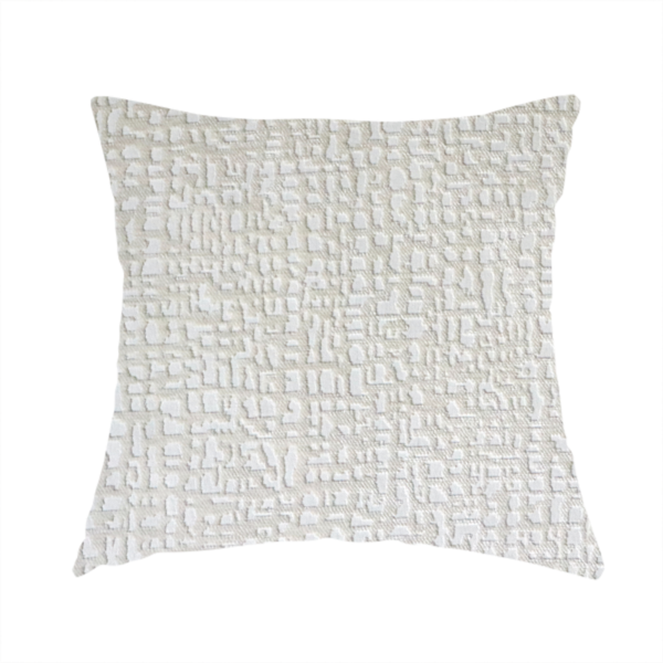 Tela Semi Plain Soft Textured Chenille In White Upholstery Fabric CTR-1876 - Handmade Cushions