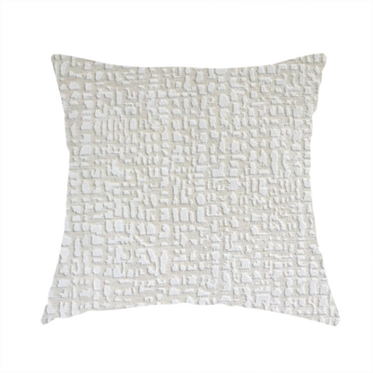 Tela Semi Plain Soft Textured Chenille In White Upholstery Fabric CTR-1876 - Handmade Cushions