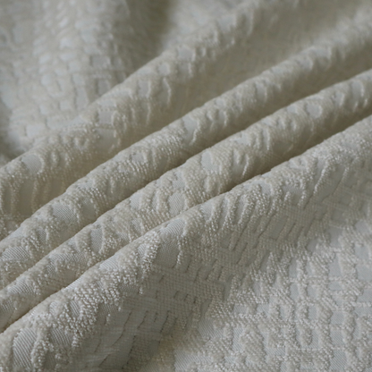 Tela Semi Plain Soft Textured Chenille In White Upholstery Fabric CTR-1876