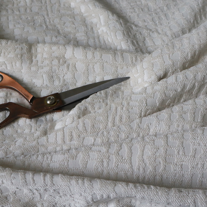 Tela Semi Plain Soft Textured Chenille In White Upholstery Fabric CTR-1876