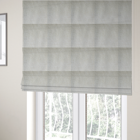 Tela Semi Plain Soft Textured Chenille In White Upholstery Fabric CTR-1876 - Roman Blinds
