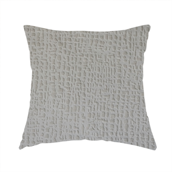 Tela Semi Plain Soft Textured Chenille In White Upholstery Fabric CTR-1877 - Handmade Cushions