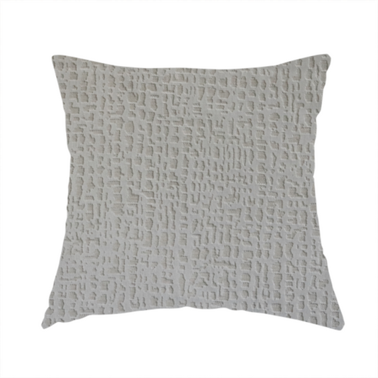 Tela Semi Plain Soft Textured Chenille In White Upholstery Fabric CTR-1877 - Handmade Cushions