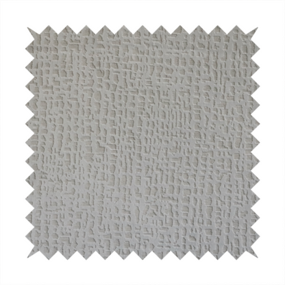 Tela Semi Plain Soft Textured Chenille In White Upholstery Fabric CTR-1877