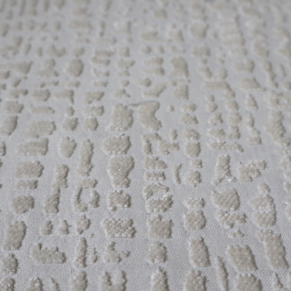 Tela Semi Plain Soft Textured Chenille In White Upholstery Fabric CTR-1877