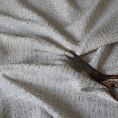 Tela Semi Plain Soft Textured Chenille In White Upholstery Fabric CTR-1877