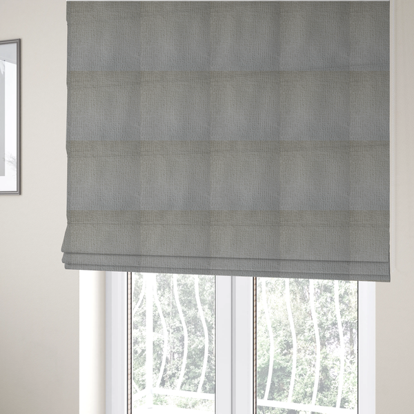 Tela Semi Plain Soft Textured Chenille In White Upholstery Fabric CTR-1877 - Roman Blinds