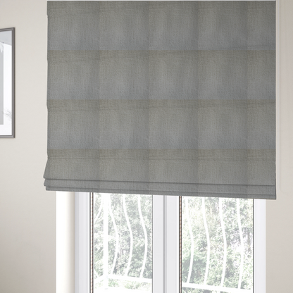 Tela Semi Plain Soft Textured Chenille In White Upholstery Fabric CTR-1877 - Roman Blinds