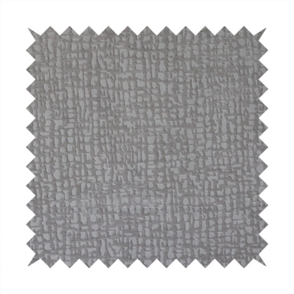Tela Semi Plain Soft Textured Chenille In Silver Upholstery Fabric CTR-1878