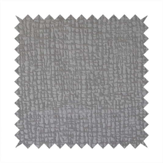Tela Semi Plain Soft Textured Chenille In Silver Upholstery Fabric CTR-1878