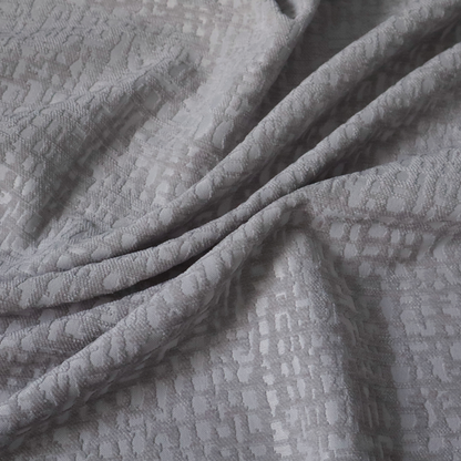 Tela Semi Plain Soft Textured Chenille In Silver Upholstery Fabric CTR-1878
