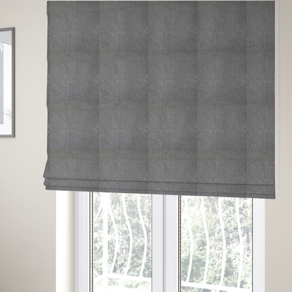 Tela Semi Plain Soft Textured Chenille In Silver Upholstery Fabric CTR-1878 - Roman Blinds