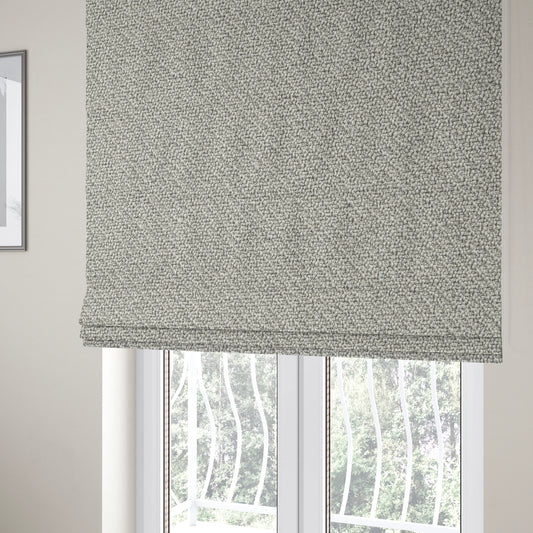 Cyprus Plain Textured Weave Silver Colour Upholstery Fabric CTR-1878 - Roman Blinds