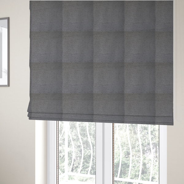 Tela Semi Plain Soft Textured Chenille In Silver Upholstery Fabric CTR-1879 - Roman Blinds