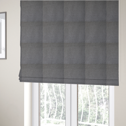 Tela Semi Plain Soft Textured Chenille In Silver Upholstery Fabric CTR-1879 - Roman Blinds
