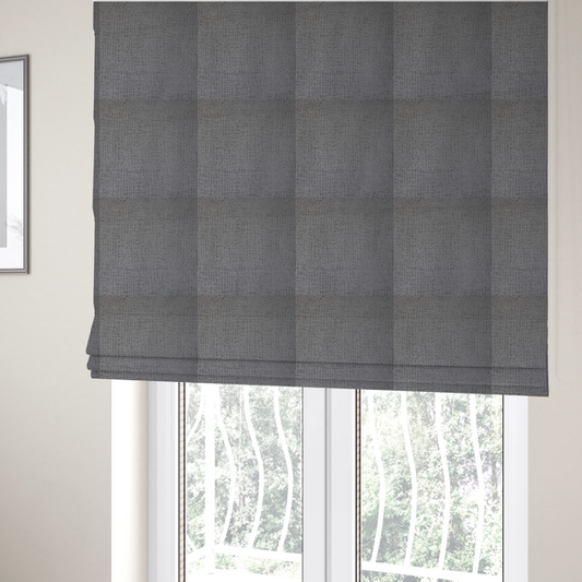 Tela Semi Plain Soft Textured Chenille In Silver Upholstery Fabric CTR-1879 - Roman Blinds