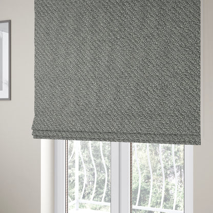 Cyprus Plain Textured Weave Cloudy Silver Colour Upholstery Fabric CTR-1879 - Roman Blinds