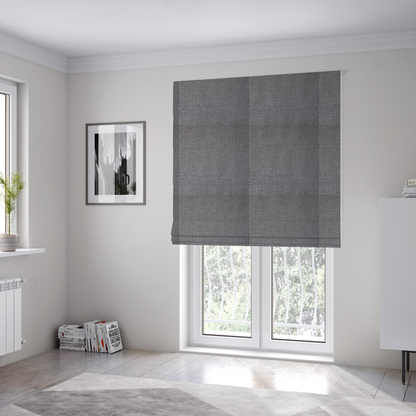 Tela Semi Plain Soft Textured Chenille In Silver Upholstery Fabric CTR-1879 - Roman Blinds