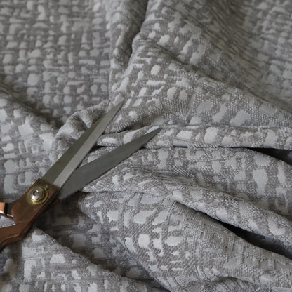 Tela Semi Plain Soft Textured Chenille In Light Grey Upholstery Fabric CTR-1880